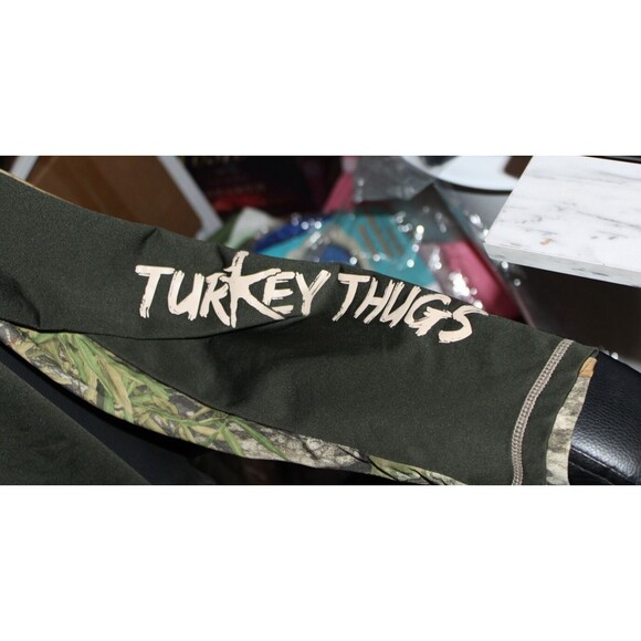 MOSSY OAK OBSESSION Turkey Thugs 1/4 Zip Pullover Long Sleeve TOP LG Camo (C005) - Picture 2 of 3